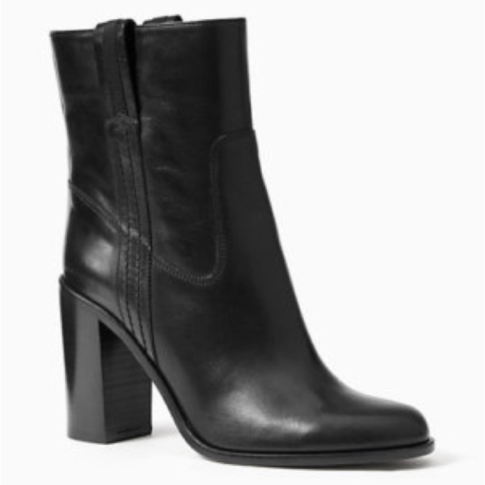 Kate Spade Baise Leather Pull On Heeled Calf Ankle Boot Bootie Smooth Size 10 - Picture 10 of 10